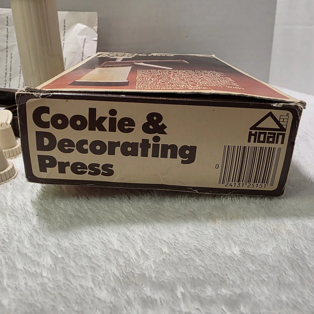 Vintage Hoan Cookie & Decorating Press 1979‎ 3 Discs 6 nozzles Style 25151